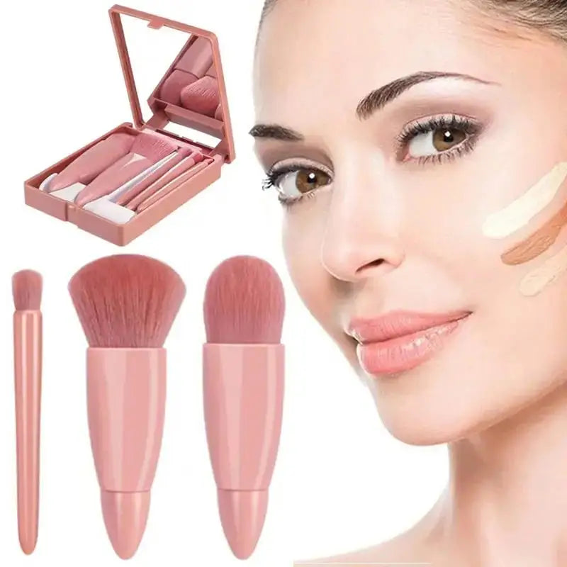Travel Size Makeup Brushes Set with Case and Mirror - Smarsty