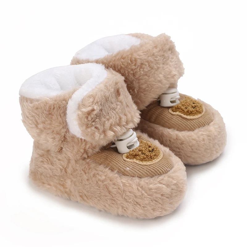 Soft Soled Bear Baby Snow Boots Warm Plush First Walkers - Smarsty