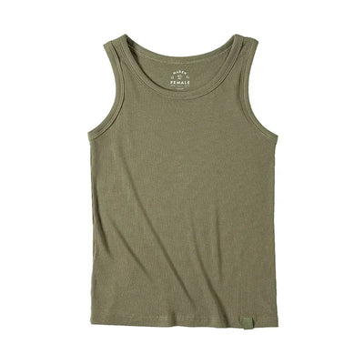 Maden Summer Sleeveless Knitted Tank Tops for Women Solid Color Casual Sports Vest Slim Fit Female Outer Wear Tops - Smarsty
