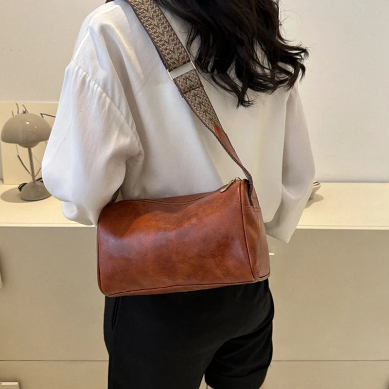 Vintage PU Leather Crossbody Bag For Women Compact Purse - Smarsty