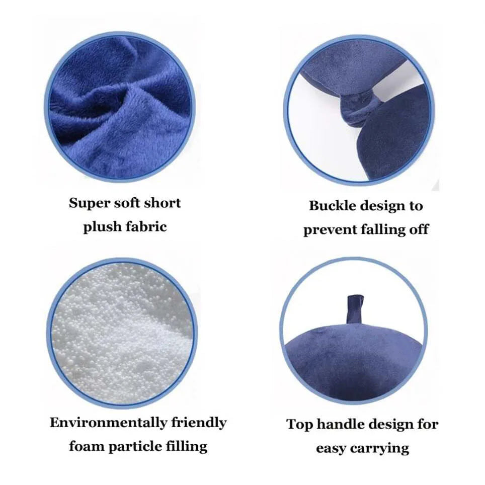 Bamboo Fiber Travel Neck Pillow with Soft Cover - Smarsty