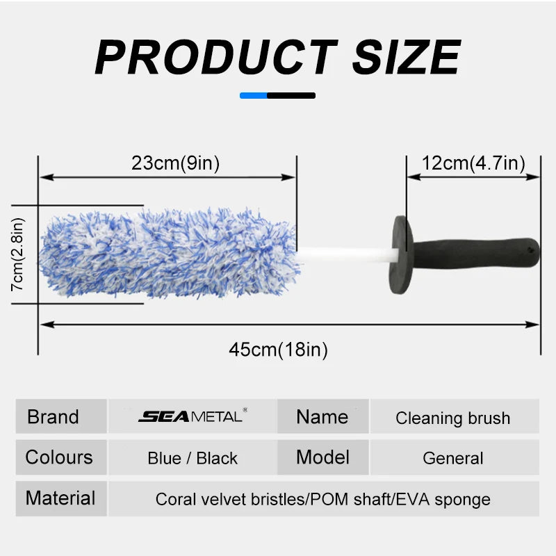 Car Wheel Brush With Premium Microfiber And Non Slip Handle - Smarsty