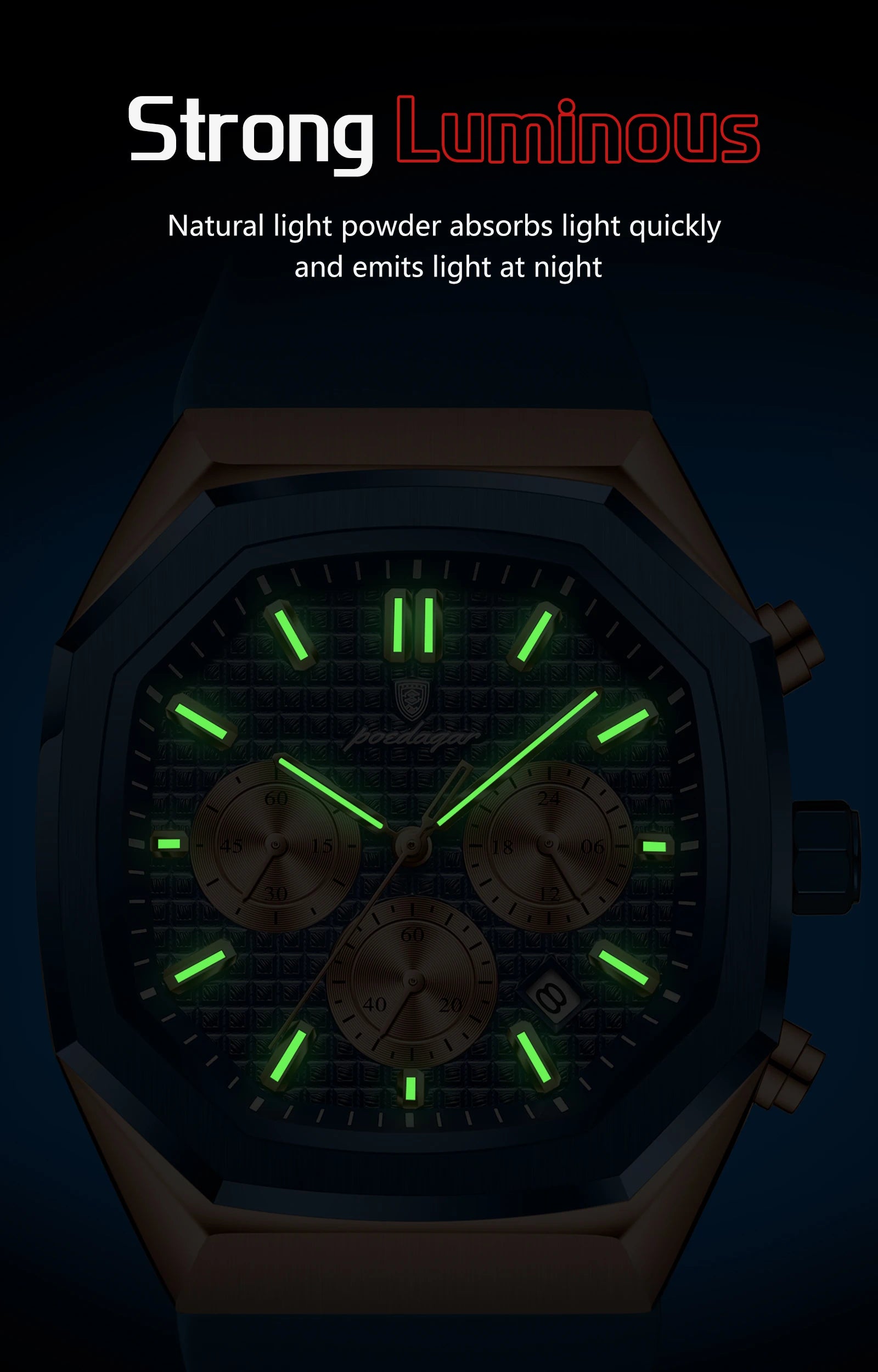 Waterproof Luminous Chronograph Watch for Men - Smarsty