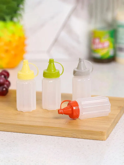 4PCS Kitchen Household Sauce Vinegar Squeeze Bottle Portable Outdoor Barbecue Picnic Feast Bottle Kitchen Accessories Small Tool by Smarsty