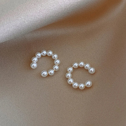 Korean Pearl Ear Cuff Clip Earrings Non Piercing Comfort - Smarsty