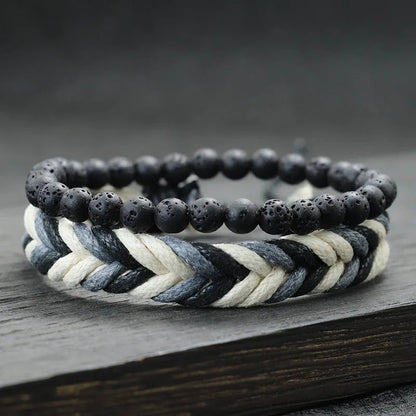 Natural Coconut Husk Wood Bracelet Set for Men - Smarsty