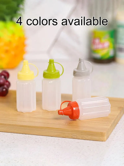 4PCS Kitchen Household Sauce Vinegar Squeeze Bottle Portable Outdoor Barbecue Picnic Feast Bottle Kitchen Accessories Small Tool by Smarsty