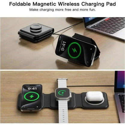 3 In 1 Wireless Charging Pad Foldable Desktop Charger - Smarsty