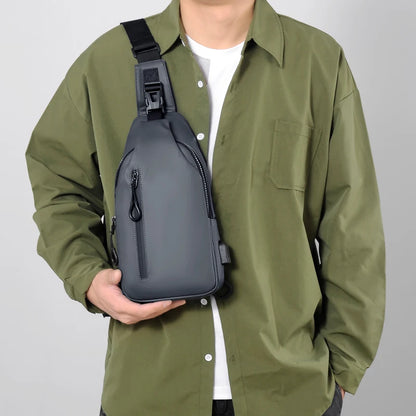 Mens USB Port Chest Bag For Daily Commute And Traveling - Smarsty