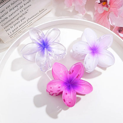 3 Piece Summer Floral Hair Claw Clips For Beach Lightweight - Smarsty