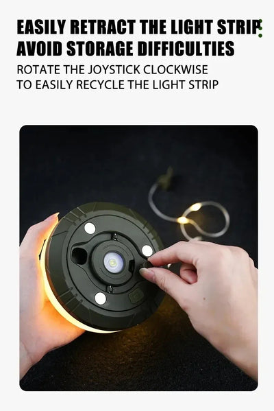 Camping String Lights,33Ft Light with Lanterns (2 in 1 Design),Camping Lights 2000mAh,IPX6 Waterproof,Rechargeable Flashlights by Smarsty