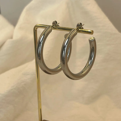 Trendy Gold Hoop Earrings for Women Classic Stainless Steel Design - Smarsty