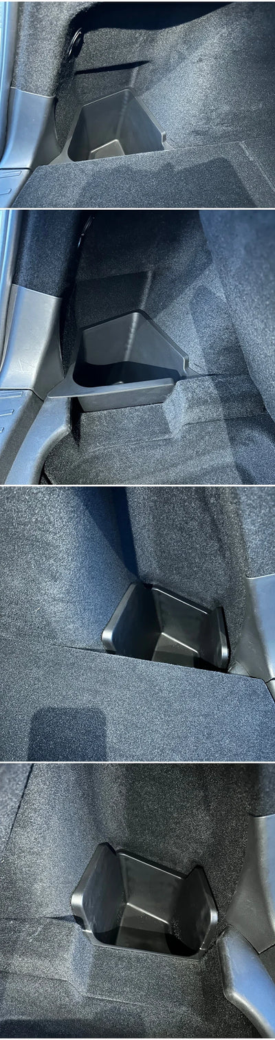 For Tesla Model Y Juniper Trunk Organizer Side Storage Box Boot Organizer Flocked TPE Mat Anti-dirty 2025 Car Travel Accessories - Smarsty