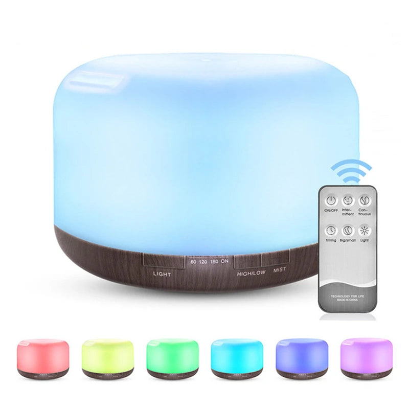 USB Aroma Diffuser with Remote Control and Colorful Lights - Smarsty