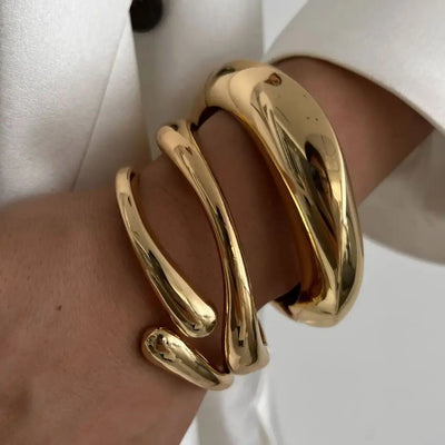 Vintage Hip Hop Metal Cuff Bangles for Women - Smarsty