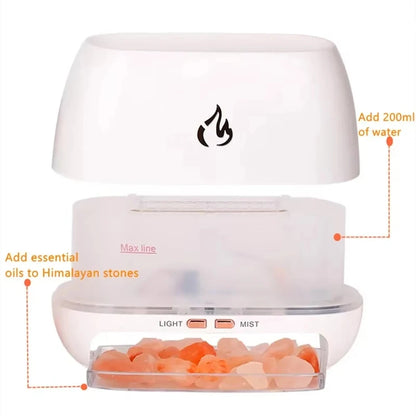 3D Flame Aroma Humidifier with Colorful Night Light - Smarsty