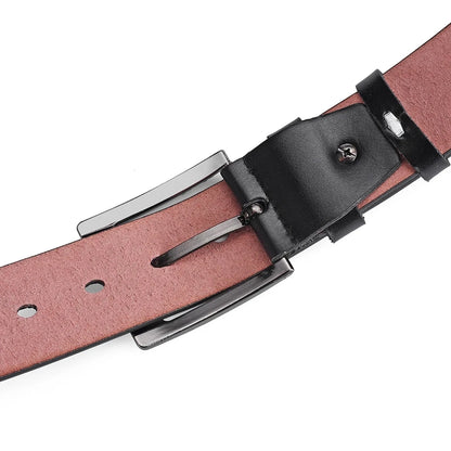 Genuine Leather Mens Casual Belt High Quality Buckle - Smarsty