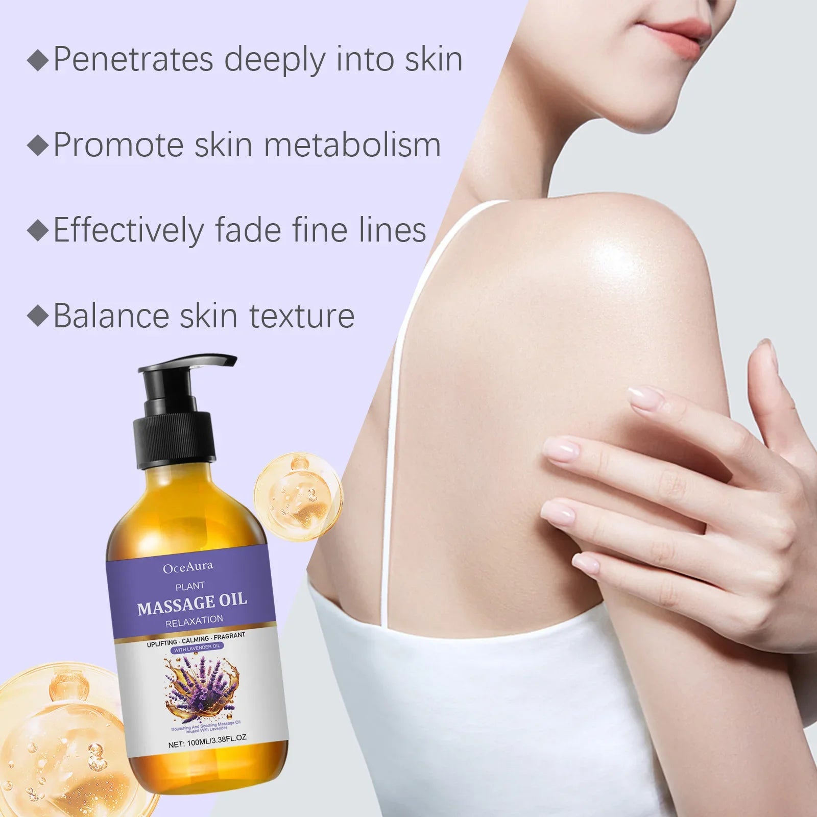 OceAura Lavender Essential Oil for Stress Relief and Better Sleep - Smarsty