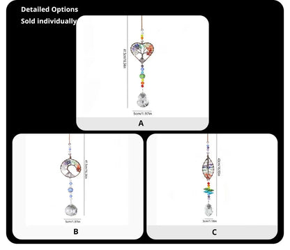 Colorful Tree Of Life Crystal Glass Pendant For Gardens - Smarsty