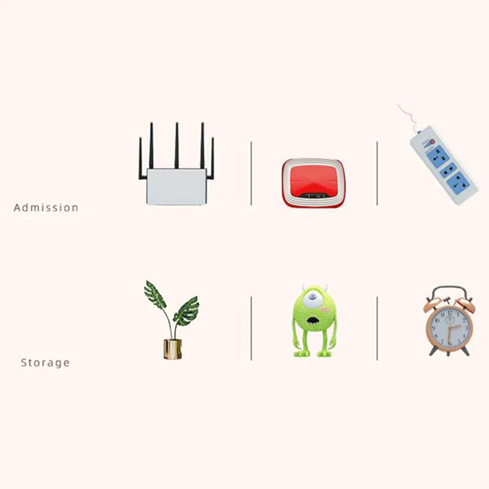 Wall Mounted Wireless Router Rack Living Room Wall-Mounted WiFi Storage Box Wall Decoration Cable Power Bracket Organizer Box by Smarsty