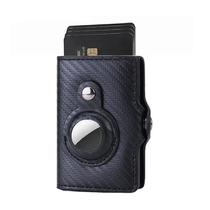 Carbon Rfid Card Holder Men Women Airtag Wallet Money Bag Leather Purse Slim Thin Wallets For Apple AirTags Tracker Air Tag 2023 - Smarsty
