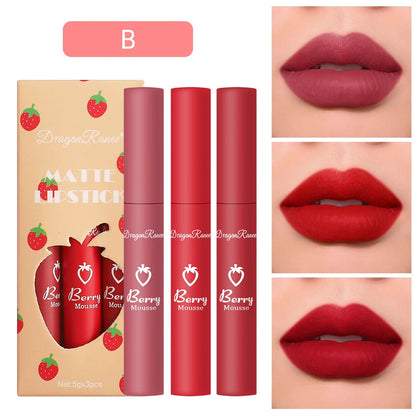 3 PCS Velvet Matte Lip Gloss Set for Hydration - Smarsty