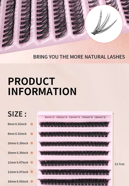 MIAOJIE DIY Eyelash Set with 200 Individual Lashes - Smarsty