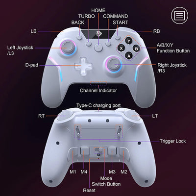 EasySMX X20 Wireless Gamepad with RGB Effects - Smarsty