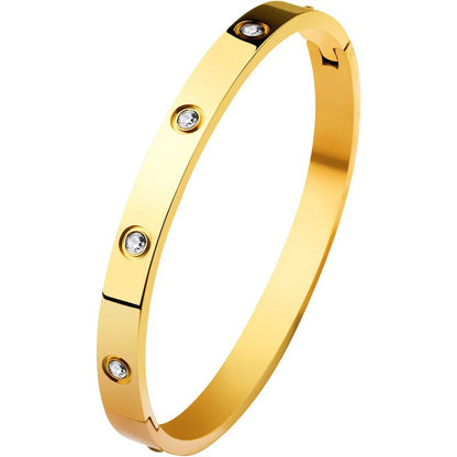 Luxury Stainless Steel Bangle for Women with Crystal - Smarsty