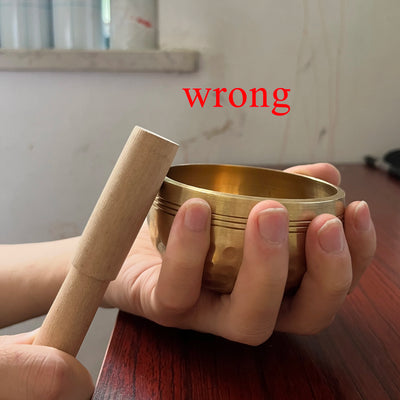 Tibetan Handmade Brass Singing Bowl, Yoga Meditation Bowl for Sound Healing Stress Relief, Buddha Mindfulness bowl Instrument - Smarsty