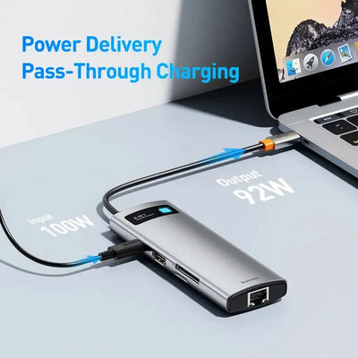 USB C Hub 4K 60Hz Ethernet PowerDelivery100W MacBook Pro - Smarsty