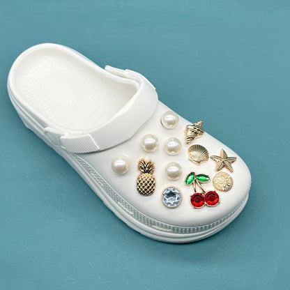 1pc Cherry Conch Metal Shoe Charms for Clogs Accessories DIY Sandals Garden Shoe Decor Buckles Beach Bag Pins Girls Women Gifts