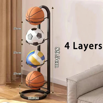 2/3/4/5Layers Basketball Storage Rack Indoor Children Balls Placed Rack Football Volleyball Basketball Holder Balls Metal Stand by Smarsty