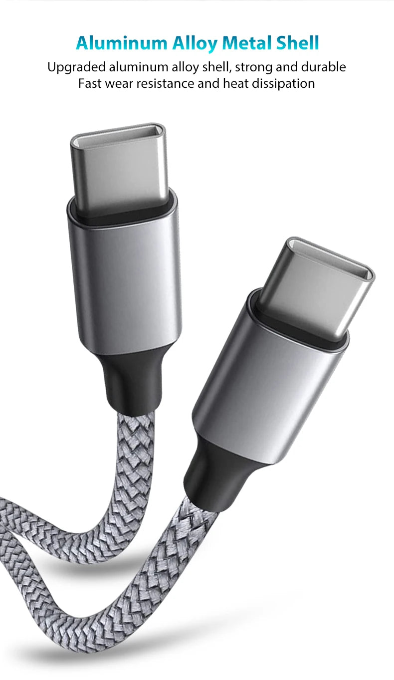 Type C to Type C PD 60W Fast Charging Cable Type C 3m 5m 8m 10m Extending Data Cable for iPhone 15 Pro Max Huawei Xiaomi Samsung - Smarsty