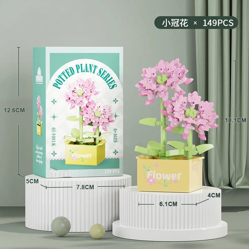 Bouquet Flower Mini Diy Building Block Toys for Children Bricks Blocks for Adults Constructor Micro Bricks Construction Set Gift