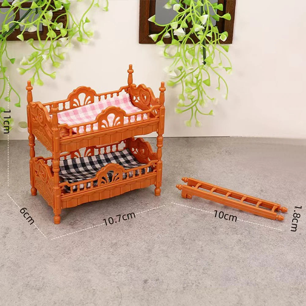 1:12 Dollhouse Miniature Cradle Crib Surround Bed Piano Table Set Furniture Kitchen Model Decor Toy Doll House Accessories