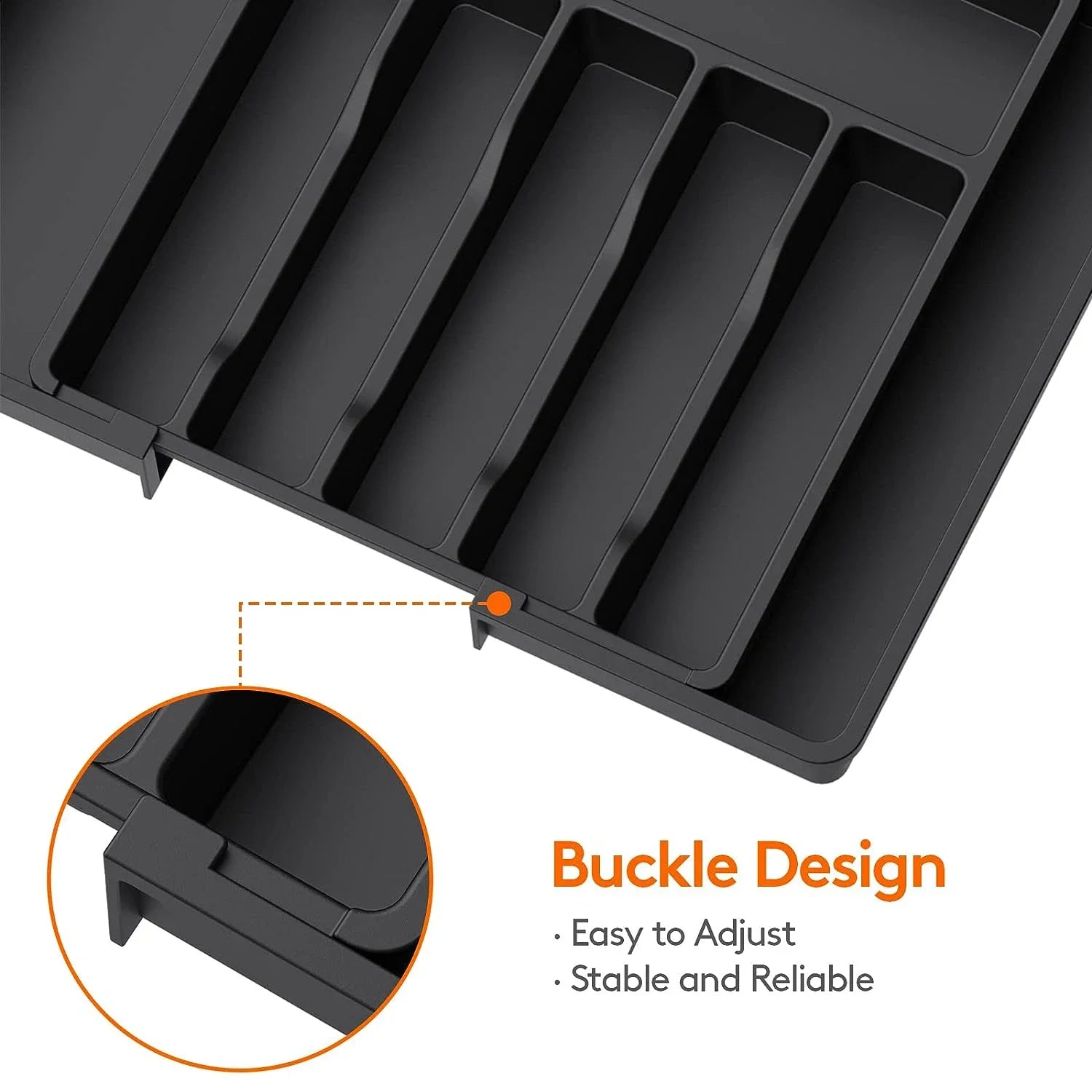 New Expandable Cutlery Drawer Organizer, Adjustable Kitchen Utensil Tray Set, Compartment Flatware Storage Divider