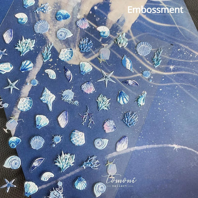 5D Summer Beach Nail Stickers with Shiny Sea Designs - Smarsty