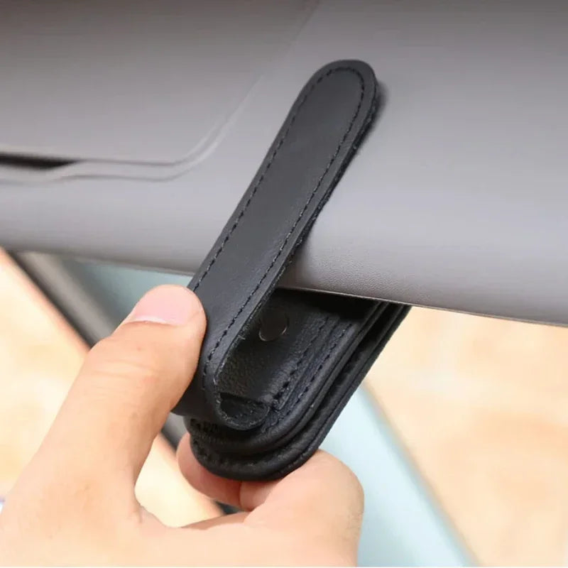 Magnetic Leather Sunglasses Holder For Car Sunshade Clips - Smarsty
