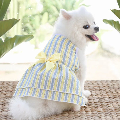 Puppy Vertical Striped Butterfly Skirt for Summer Fun - Smarsty