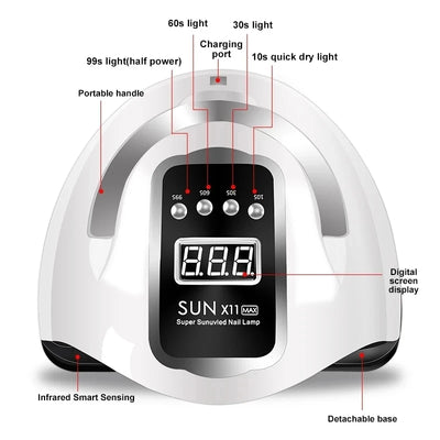 Professional Nail Dryer Lamp with Infrared Sensor - Smarsty