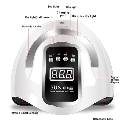 Professional Nail Dryer Lamp with Infrared Sensor - Smarsty