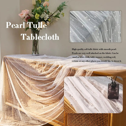 White Pearl Lace Table Runner for Elegant Events - Smarsty