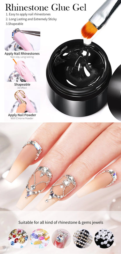 Born Pretty Rhinestones Glue Gel Set for Stunning Nails - Smarsty