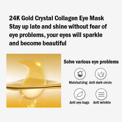 24K Gold Collagen Eye Masks for Dark Circles and Puffiness - Smarsty
