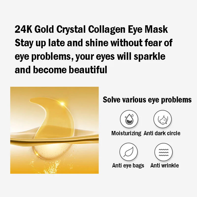 24K Gold Collagen Eye Mask for Dark Circles and Puffiness - Smarsty