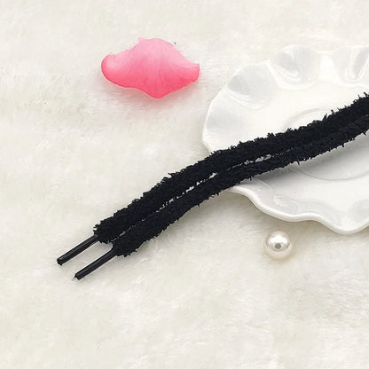 0.8cm width 1 Pair Cute Plush Sneakers Shoelaces Men Women High-top Casual Canvas  White Flat Shoes Laces Strings Accessories - Smarsty