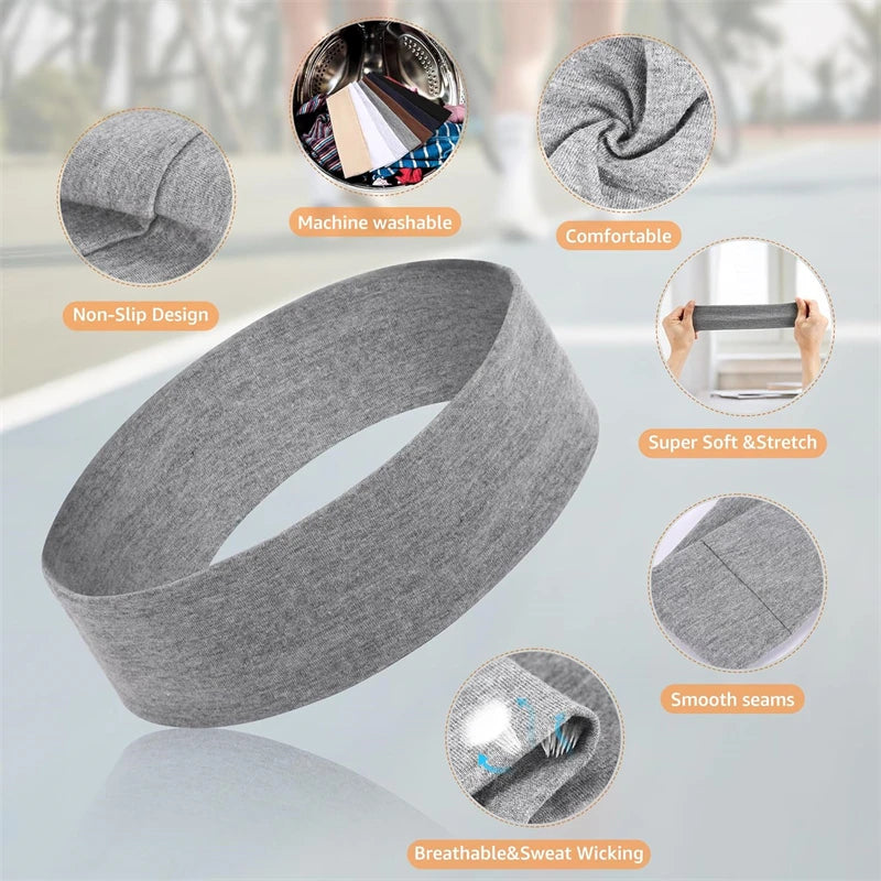 Breathable Yoga Headbands 7 Pack Sweat Absorbent Adjustable - Smarsty
