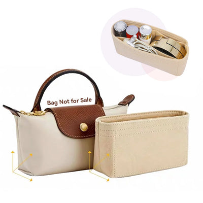 Bag Organizer For Longchamp Mini Bag Storage Bag The Liner Bag Felt Purse Insert Handbag Liner Bag - Smarsty