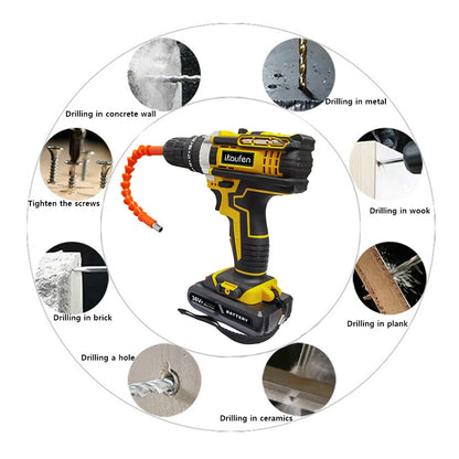 Multifunctional 21V rechargeable impact drill lithium battery cross-border flashlight gun drill electric screwdriver electric dr
